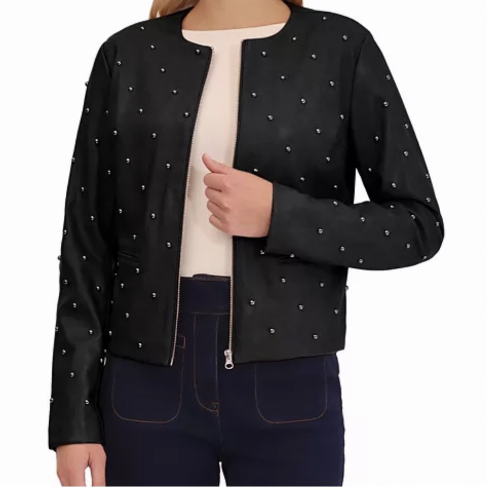 BAGATELLE COLLECTION Studded Faux Leather Jacket - Picture 3 of 13